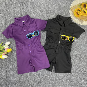 Pantaloncini per bambini personalizzati per vestiti estivi tuta intera per bambine pagliaccetti corti e pagliaccetti per tute per ragazze - Product Image 1