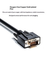 Kabel Data HDPE 3-baris 15-pin DB15 Male-to-Male Berlapis Timah Tembaga Murni dengan Perisai Ganda untuk Kabel Serial Industri