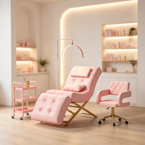 Mobilier Moderne de Luxe Rose Or pour Salon de Beauté, Lit de Spa Facial Inclinable et Réglable, Lit pour Cils et Sourcils à Vendre - Product Image 6