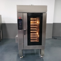 Horno Rotatorio de Aire Caliente de 10, 32 y 64 Placas, Horno Grande para Hornear Batatas, Horno Comercial con Carro, para Pastelería