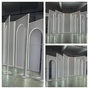 ชุดแผงพื้นหลังพีวีซีกรอบ LED สีขาวเรียบตกแต่งเวทีงานแต่งงานที่หรูหราสำหรับงานเลี้ยงและงานแต่งงาน - Product Image 4