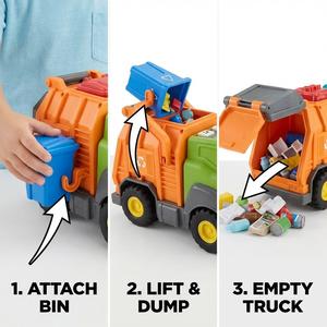 <span class=keywords><strong>Camion</strong></span> <span class=keywords><strong>poubelle</strong></span> jouet éducatif à friction avec lumières et sons, 4 couleurs, poubelles de recyclage, simulation EPT - Product Image 4
