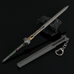 Lame de survie tactique Arena Breakout 22CM Full Metal Replica - In-Game Three Chi <span class=keywords><strong>Sword</strong></span> Collectible avec étui en cuir Cosplay - Product Image 6