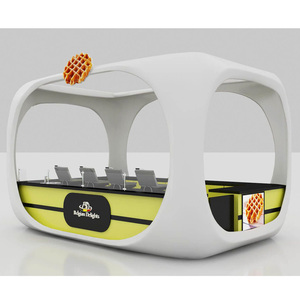 Mostrador de Comida Rápida de Madera Barnizada para Cafetería y Quiosco de Café, Exhibidor de Té de Burbujas, Muebles de Diseño Interior - Product Image 4