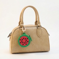Porte-monnaie mini en cuir PU personnalisé en forme de pastèque, avec fermeture éclair, pendentif pour sac, porte-clés, petit portefeuille, breloque pour femme