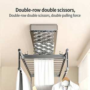 Minimalist style remote control intelligent lifting sterilization multifunctional drying electric clothes rack - Product Image 4