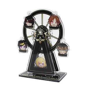 Free Sample Anime Character Printed Clear Acrylic Display Multi-socket Ferris Wheel Plastic Crafts Standee