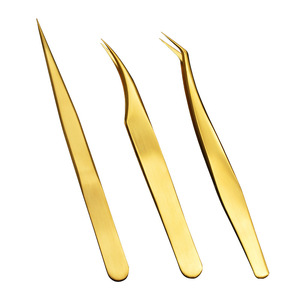 Popular tweezers, titanium-plated stainless steel high-precision eyelash and <b>nail</b> curling clips, false eyelash <b>extension</b> tools, - Product Image 5