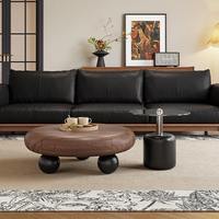 Ensemble de tables basses rondes marron design avec rangement pour salon et maison