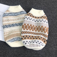 Vêtements pour animaux de compagnie doux et personnalisables en gros, style classique moderne, imitation fourrure de vison, pull Fair Island, lavable, décoratif