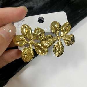 时尚混合叶锤图案耳环不锈钢奢华批发N251058 - Product Image 3