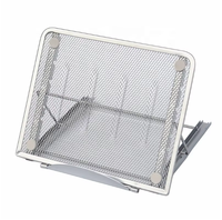 Support pour ordinateur portable et tablette en métal réglable en hauteur, avec grille en maille, support de refroidissement en acier pour ordinateur portable