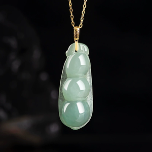 จี้หยกธรรมชาติสีเขียวฟูตู่ ประดับทอง 18K พร้อมจี้หยกเกรดไอซ์สำหรับผู้หญิง - Product Image 4