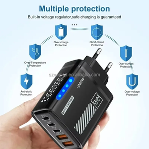 Caricatore Rapido GaN USB-<span class=keywords><strong>C</strong></span> da 240W con Luce LED, 5 <span class=keywords><strong>in</strong></span> 1, 2 USB + 3 Tipo <span class=keywords><strong>C</strong></span>, Adattatore di Ricarica Multiporta per Telefoni Cellulari - Product Image 4