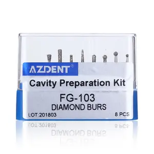 AZDENT-Kit de preparación de cavidades, fresas de diamante Dental, pieza de mano de alta velocidad