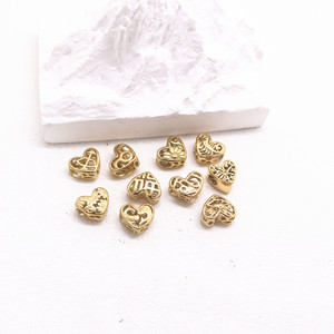 Perles d'espacement en acier inoxydable en forme de cœur yunnique pour la fabrication de bracelets, composants de bijoux moulés de 8 mm GZY-PJ07 - Product Image 3