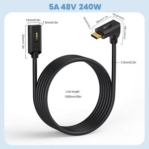 1m usb4 4.0 <span class=keywords><strong>90</strong></span> độ khuỷu tay Loại-C nam cho nữ cáp mở rộng 8k60hz sét đa chức năng 240W 5A 40V sạc nhanh - Product Image 1