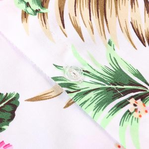 <span class=keywords><strong>Chemise</strong></span> hawaïenne décontractée pour petit et grand garçon 100% popeline de coton boutonnée hauts à manches courtes pour l'été - Product Image 4