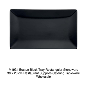 Plat de service rectangulaire en grès Boston noir 30 × 20 cm M1934 - Product Image 2