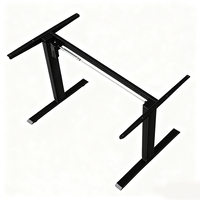 Cadre de bureau à hauteur réglable facile à assembler, noir et blanc, moderne, à moteur unique, avec plateau de bureau de 120 cm, pour la maison et le bureau