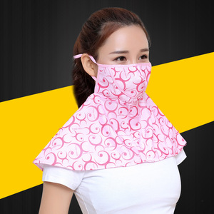 Masque de protection du cou pour le cyclisme d'été pour femmes, protection solaire imprimée bleue, pour usage extérieur - Product Image 2