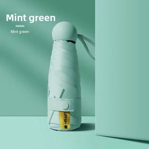 Custom Business Gift Advertising Logo Stock Manual Control Mini <b>Folding</b> Rain Parasol 50% Six-Rib Sun Rain Protection Umbrella - Product Image 4