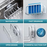 Cedar Space Panier de drainage pour éponges en acier inoxydable 304, support suspendu pour robinet d'évier, organisateur de cuisine, support pour tampons à récurer, porte-savon et brosse, décoration intérieure