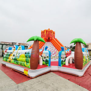 Château gonflable commercial pour enfants, parc de jeux gonflables Jurassic, avec toboggan, pour fêtes en plein air. - Product Image 2