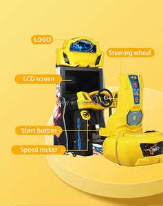 Machine de jeu vidéo de course automobile d'arcade pour deux joueurs, écran intérieur 32 pouces, simulateur de conduite à monnayeur, équipement à vendre - Product Image 3