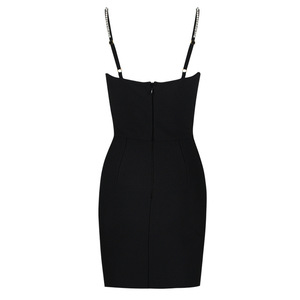 Nouveauté <span class=keywords><strong>Robe</strong></span> de club élégante avec nœud en strass pour femmes Vestido <span class=keywords><strong>Robe</strong></span> de pansement Vestidos Cortos - Product Image 5