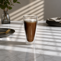 Verre à bière inversé à double paroi isolé en borosilicate de haute qualité pour usine