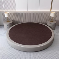 Cadre de lit rond moderne, lit rembourré de qualité commerciale avec tailles personnalisées, pour hôtel et chambre de luxe