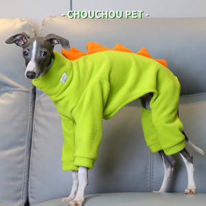Pakaian anjing dinosaurus kaki empat bulu tebal musim dingin pakaian anak anjing anjing Italia <span class=keywords><strong>Greyhound</strong></span> Whitbit Solid untuk kucing - Product Image 6