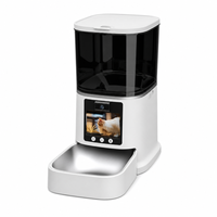Distributeur automatique intelligent pour animaux de compagnie avec écran, caméra à distance, minuterie, appel vocal pour chats et chiens, double alimentation