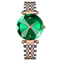 Montre à quartz de luxe exquise avec cadran en verre et pierres précieuses, bracelet en acier inoxydable, boîtier en alliage – Cadeau idéal pour la Saint-Valentin ou un anniversaire pour femme
