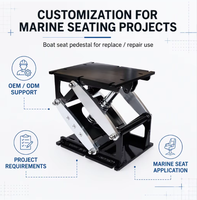 Base de siège marine amortissante en aluminium avec suspension mécanique pour sièges de bateau, chaises marines OEM ODM