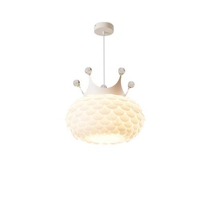Lustre de chambre à coucher en forme d'écailles, luminaire moderne et minimaliste pour chambre d'enfant, plafonnier créatif en plumes crème style français pour salle à manger - Product Image 5
