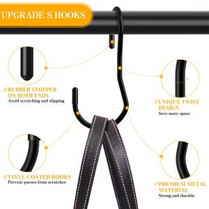 Ganchos trenzados de alta resistencia para colgar bolsas de ropa, organizador de bolsos, ahorro de espacio, armario, varilla - Product Image 1