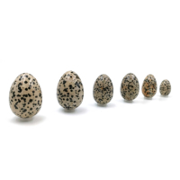 Œuf de Yoni sculpté à la main en jaspe dalmatien naturel, taille personnalisée, avec contrôle manuel pour exercices de Kegel pour femmes
