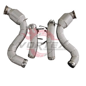 Collecteur d'échappement catalyseur haute performance Vortex 304 pour Mercedes-Benz GLC63S X253 4.0T V8 2017-2022 avec bouclier thermique, sans voyant d'avertissement moteur - Product Image 3