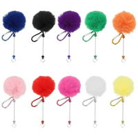 Porte-clés en peluche à boule de fourrure écologique, nouveau style, directement de l'usine, avec perles, cadeaux pour enfants, promotion étudiante