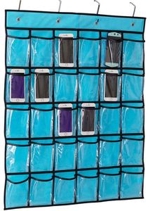 Organisateur de classe mural pour téléphones portables d'enseignants, support de calculatrice à suspendre à la porte, 30 poches transparentes - Product Image 2