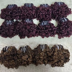 Letsfly Vente en gros de mèches de cheveux humains vierges, ondulées, avec mèches, 4/27 bouclées, 100% cheveux humains, 10 pouces, 20 pièces, 800 grammes disponibles, extensions de cheveux - Product Image 1