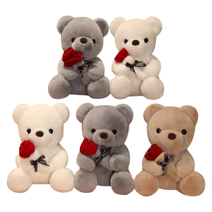 Nuevo Oso de Peluche con Rosas para Regalo de San Valentín, Osito de Peluche Súper Suave con Rosas Realistas - Product Image 1