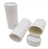 Tube de papier à pousser ovale en carton blanc biodégradable de 75g avec doublure en éponge brillant à lèvres et déodorant résistant à l'huile et au parfum solide
