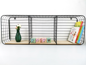 Estante flotante de metal para decoración de sala de estar, repisa <span class=keywords><strong>cuadrada</strong></span> montada en la pared de madera de 3 niveles - Product Image 5