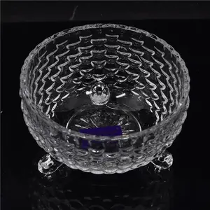 Triangle Glass Dish With Pineapple Design Fancy Set Of Textured Clear Glass Dinner Bowls,For Home And Restaurant