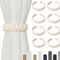 Attaches de rideaux en macramé de style nordique bohème, cordons en coton et lin tissés à la main avec attaches au dos, polyvalents et minimalistes