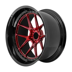 Красные спицы 18 "19" 20 "21" 22 "23", черный обод, Классические алюминиевые двухсекционные кованые легкосплавные диски для роскошных автомобилей