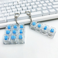 2026 Trending 4-Key Lighted Keycap Fidget Toy Portable Mechanical Switch Clicker Keychain PVC Material Unisex for Office Gift